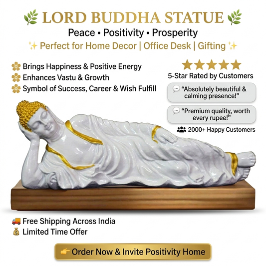 Lord Buddha Statue for Home Decor, Office Desk, Vastu Showpiece & Gift Item | Positive Energy Idol | Free Shipping