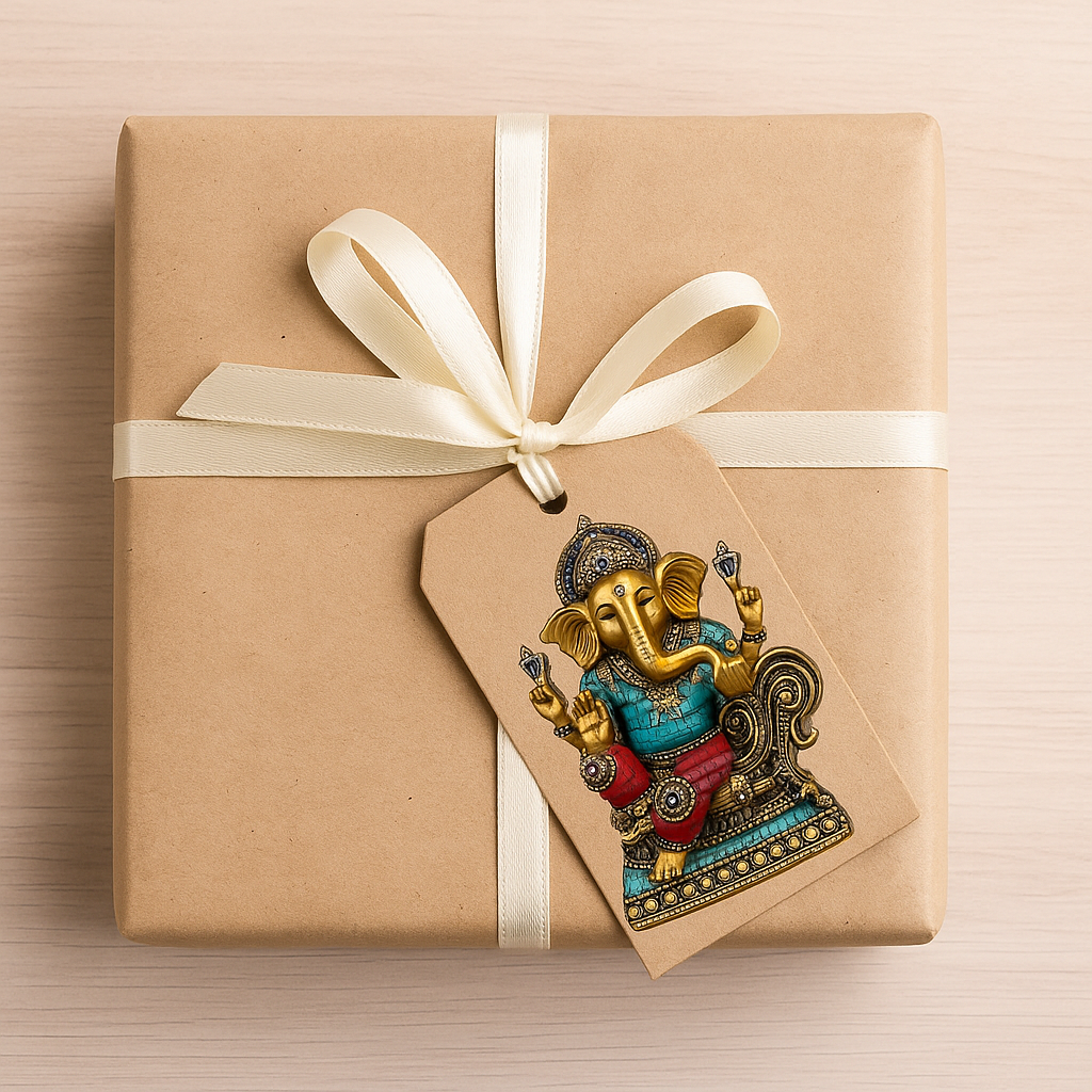 Lord Ganesha Idol 22 cm – Polyresin Ganpati Statue for Home Decor, Puja, Car Dashboard & Gift | Blessing Ganesh Murti Showpiece