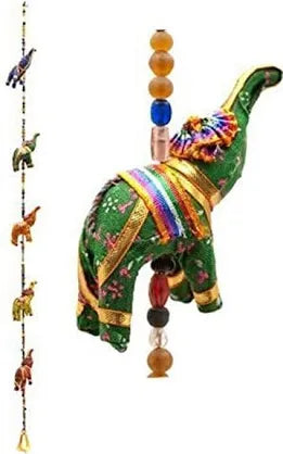 Elephant cloth made door hanging, 5 Elephant in a string