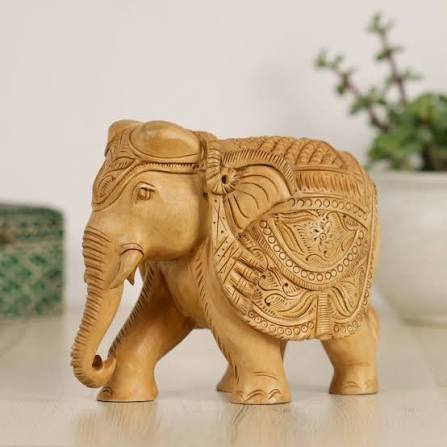 Wooden elephant,size 3.5 inches with carving work
