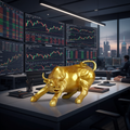 Golden Charging Bull Showpiece – Symbol of Wealth, Growth & Prosperity