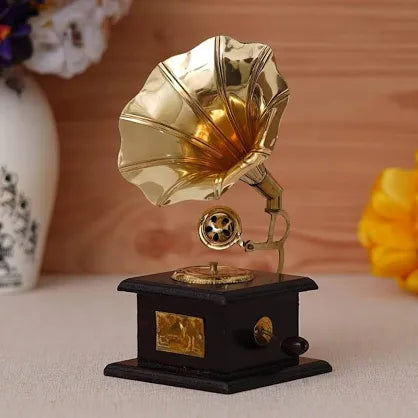 Brass Gramophone replica 23 cm
